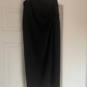 Elegant Black Draped Skirt - Women